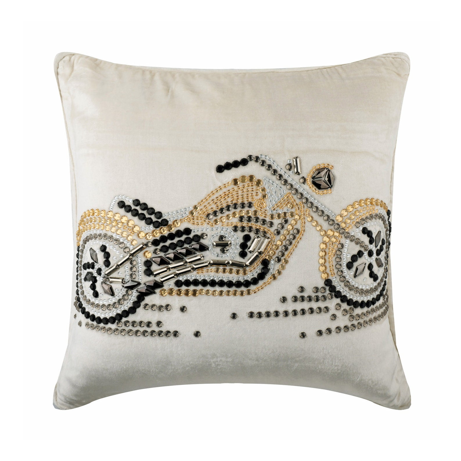 Throw Pillow Covers, Pillow Covers, Decorative Pillow Covers 18x18 inch (45x45 cm) White, Velvet Throw Pillow Covers, Handmade Pillow Covers, Modern, Abstract - Crystal Motorbike