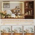 thumbnail image 4 of 41.7" Fluted Makeup Vanity Desk with Large 30" Mirror and Rotating Cabinet, Modern Glass Top Big Vanity Table with 4 Drawers & Lights, Dressing Table Set Charging Station for Bedroom, 4 of 8