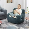 thumbnail image 5 of BISHE Bean Bag Chairs, Soft Tufted Foam Bean Bag Chair with Teddy Fabric for Adults and Kids, Comfy Lazy Sofa for Living Room, Bedroom, Green, 5 of 10