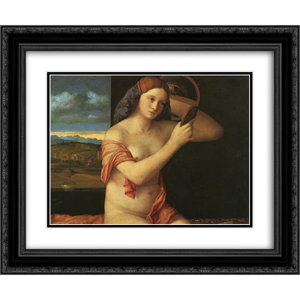 Black guy holding flower infront of naked woman art Giovanni Bellini 2x Matted 24x20 Black Ornate Framed Art Print Naked Young Woman In Front Of The Mirror Walmart Com Walmart Com