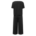 thumbnail image 5 of Riforla Women's 2 Piece Clothing Summer Casual Short Sleeves Round Neck Crop Top Wide Leg Pants Casual Matching Set Matching Sets Women Clothing Black XXXL, 5 of 5