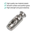 thumbnail image 5 of 12pcs Spring Cord Locks Plastic Rope Lanyard Ends Stopper Double Hole Toggle Slider Fastener Silver Tone, 5 of 7