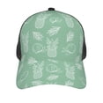 thumbnail image 3 of Lsque Tropical Pineapple Printed Trucker Hat - Baseball Cap for Men Women - Breathable Mesh Side, Adjustable Fit - for Casual Wear, 3 of 7
