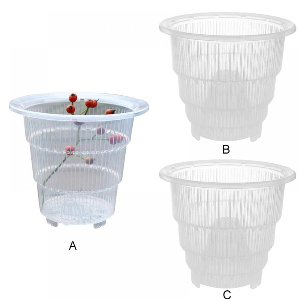 MOOSUP Clear Plastic Orchid Pots with Holes, Transparent Flower Planter