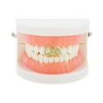 thumbnail image 2 of Unique Bargains 1 Pc Fake Grills Hip Hop Hollowout Double Teeth Grillz Gold Tone, 2 of 6