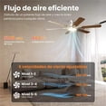 thumbnail image 3 of Ventilador de techo Hisummer 132 cm con luz y control remoto de 6 aspas y 6 velocidades, 3 of 9