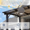 thumbnail image 4 of ALAULM 5 FT x 8 FT Pergola, Lean to Gazebo with Ground Anchor Sturdy Structure, Outdoor Gazebo with Sloped Roof, Galvanized Steel Metal Pergola, Wall Mounted Gazebo for Backyard Deck Tawny, 4 of 8