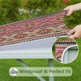thumbnail image 6 of Decorative Floral Boho Tablecloth, 34x34 Inch Square Elastic Hem Cover for a Secure Fit on Indoor Outdoor Table Tops, 6 of 6