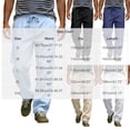 thumbnail image 3 of SAWOBUUN Men's Linen Pants Breathable Straight Leg Drawstring Trousers Elastic Waist Casual Beach Pants with Pockets, 3 of 9