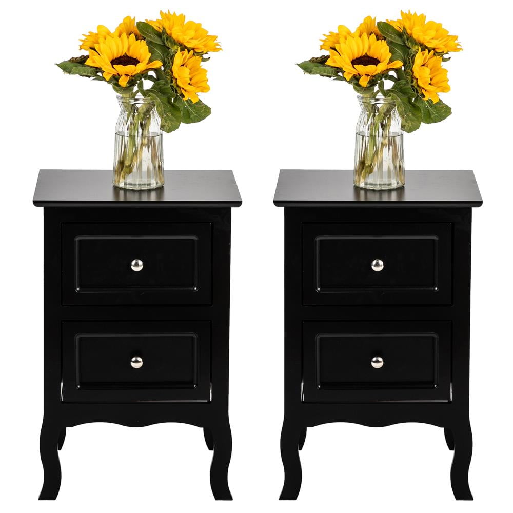GeeHome Silver 2-Drawer Nightstand - Walmart.com