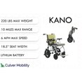 thumbnail image 4 of Culver Mobility -KANO- (only 35lbs) Foldable Electric Wheelchair, Travel Size, User-Friendly - Green, 4 of 9