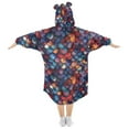 thumbnail image 2 of FORMRS Wearable Blanket Hoodie with Sleeves for Kids Cozy Flannel Sweatshirt, Purple Dragon Scales Pattern, 2 of 7