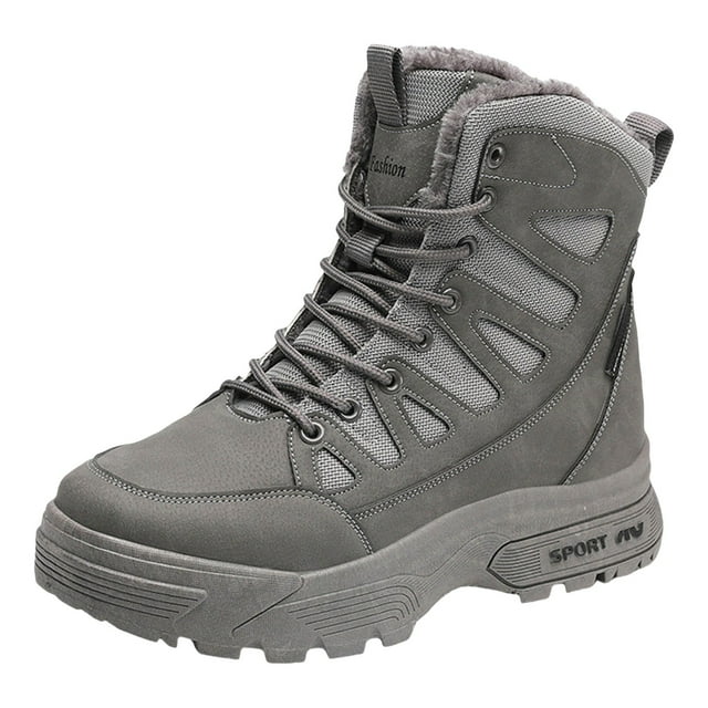 Dsscvnef Bottes de Neige pour Hommes Chaussures d'Hiver Isolées Thermiquement Bottes de Randonnée pour Confort par Temps Froid