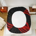 thumbnail image 5 of Homewish Waves Stripes Twin Sheet Sets,Modern Asbtarct Geometric Twin Fitted Sheet,Red Black Flat Sheet For Girl Boys,Ultra Soft Home Decor,3-Piece, 5 of 7