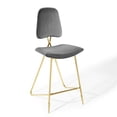 thumbnail image 2 of Modway Ponder 26.5" Performance Velvet Stainless Steel Bar Stool in Gray, 2 of 9