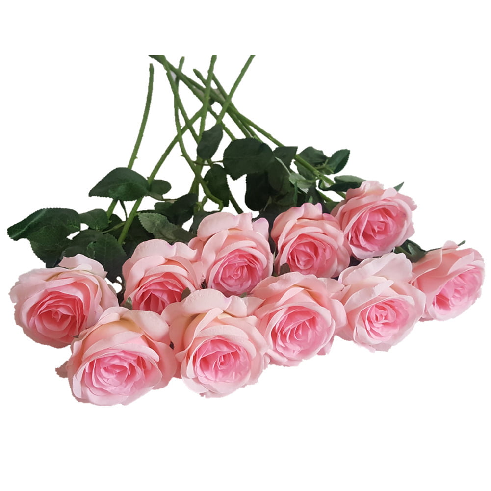 Details about   10 Heads Silk Rose Artificial Flowers Fake Bouquet Wedding Home Party Decor 