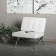 thumbnail image 2 of Studio Designs Home Newel Accent Chair Blended Leather and Chrome Frame / White, 2 of 15