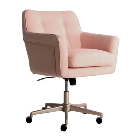 Serta Style Ashland Home Office Chair, Blush Pink Twill Fabric
