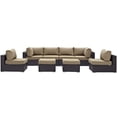 thumbnail image 4 of Modway Convene 8 Piece Outdoor Patio Sectional Set in Espresso Mocha, 4 of 7