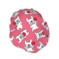 thumbnail image 2 of Kdxio French Bulldog Print Shower Cap for Women,Elastic and Reusable,Double Waterproof Layers Bathing Hat, 2 of 9