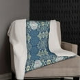 thumbnail image 5 of Amrita Sen Carneval Geo Sherpa Blanket 30x40 Indoor Outdoor OffWhite Blue, 5 of 5