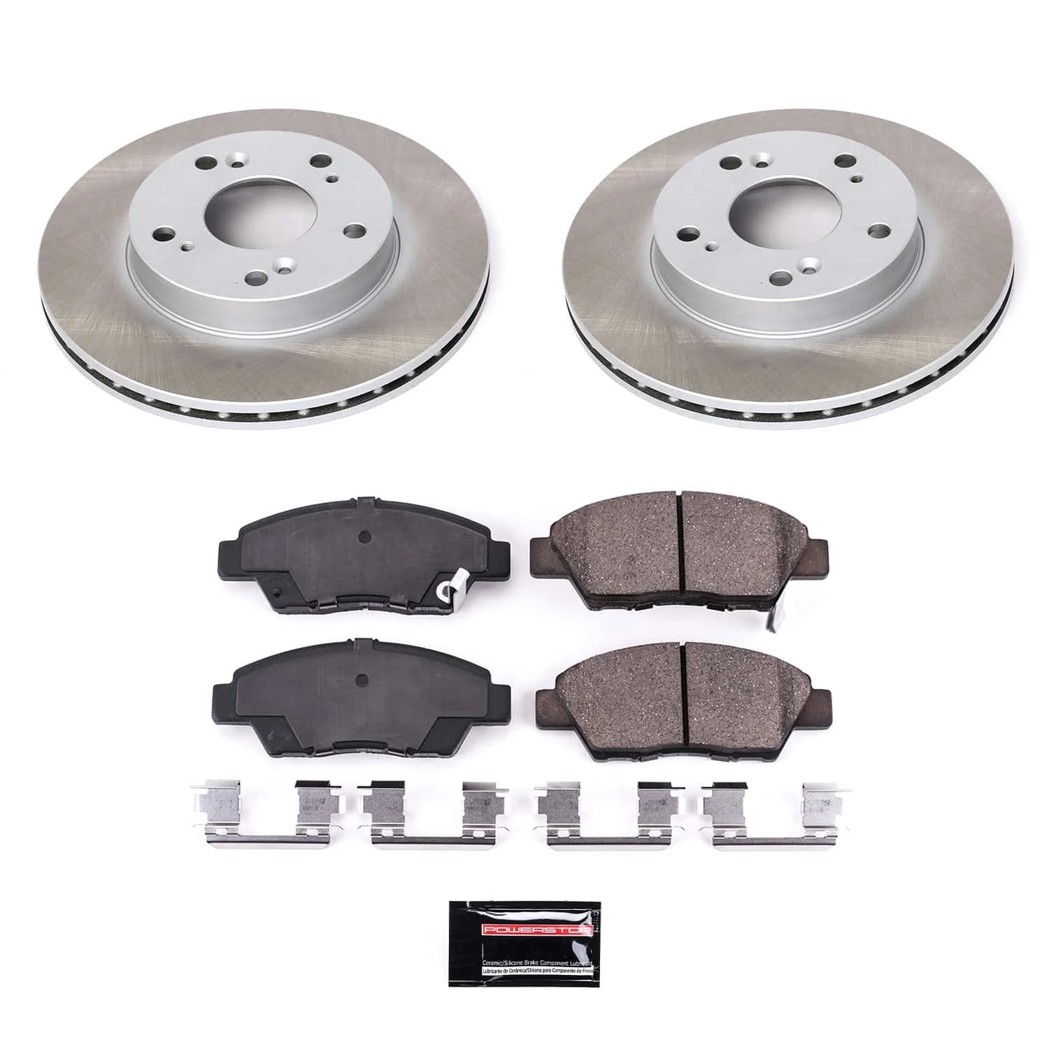 PowerStop Front Semi-Coated Rotor and Low-Dust Ceramic Brake Pad Kit SC5400