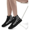 thumbnail image 4 of Skull High Top Canvas Sneakers for Men Women, Gothic Floral Print Streetwear Casual Fashion Skate Shoes, 4 of 7