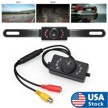 FungLam License Plate Backup Camera, 170Â° Car Rear View Camera HD Reverse Backup Parking 7LED Night Vision IP67 Waterproof