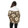 thumbnail image 4 of FORMRS Womens Scarf Winter Soft Long Big Warm Shawls Wrap Tassel Scarves, Brown Floral, 4 of 9