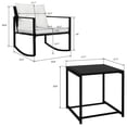 thumbnail image 4 of Solo mesa de centro de 2 piezas 1pc mecedora expuesta conjunto de tres piezas negro Zimtown contemporÃ¡neo, 4 of 6