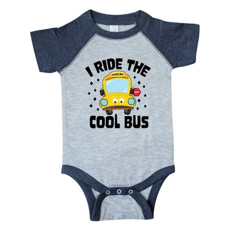 

Inktastic I Ride the Cool Bus with Yellow Bus Gift Baby Boy or Baby Girl Bodysuit