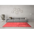 thumbnail image 3 of Ahgly Company Indoor Round Oriental Red Industrial Area Rugs, 4' Round, 3 of 4