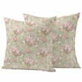 thumbnail image 2 of Pack of 2 Outdoor Pillow Covers 24x24 Inch Waterproof Pink Flowers Throw Pillow Covers,Decorative Couch Pillow Shams Protectors Green Country Botanical Floral Leaves Patio Pillowcases Cushion Covers, 2 of 8