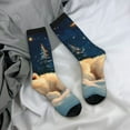 thumbnail image 5 of Disketp Starry Sky Sleep White Bear Unisex Crew Socks Lightweight Breathable Ventilation Ankle Socks, Mid-calf socks for Daily, 5 of 6