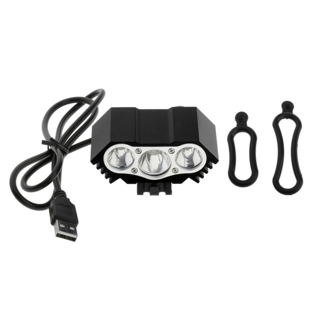 Super Light, USB LED Cycling Headlight Front Lamp - Black