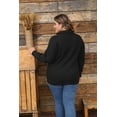 thumbnail image 5 of CASSIE LIZ Plus Size Womens Sweaters 5X Quarter Zip Pullover Fall Fashion Black Oversized Winter Dressy 5XL 26W 28W, 5 of 8