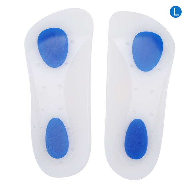 Plantilla de silicona deportiva con absorción de impactos, alivio del dolor, corrección de pies planos, almohadilla para pies L (40-45)