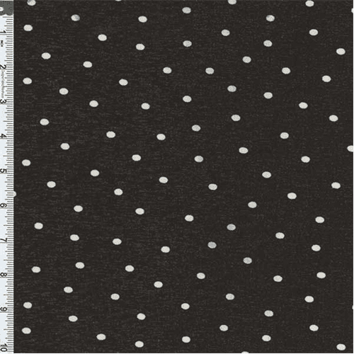 Black Polka Dot Onion Skin Knit, Fabric By the Yard