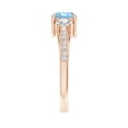 thumbnail image 2 of ANGARA Natural Classic Prong Set Round Aquamarine and Diamond Three Stone Ring in 14K Rose Gold for Women (Size-6mm) | March Birthstone, Anniversary, Jewelry Gift for Women | Natural Aquamarine Ring, 2 of 7