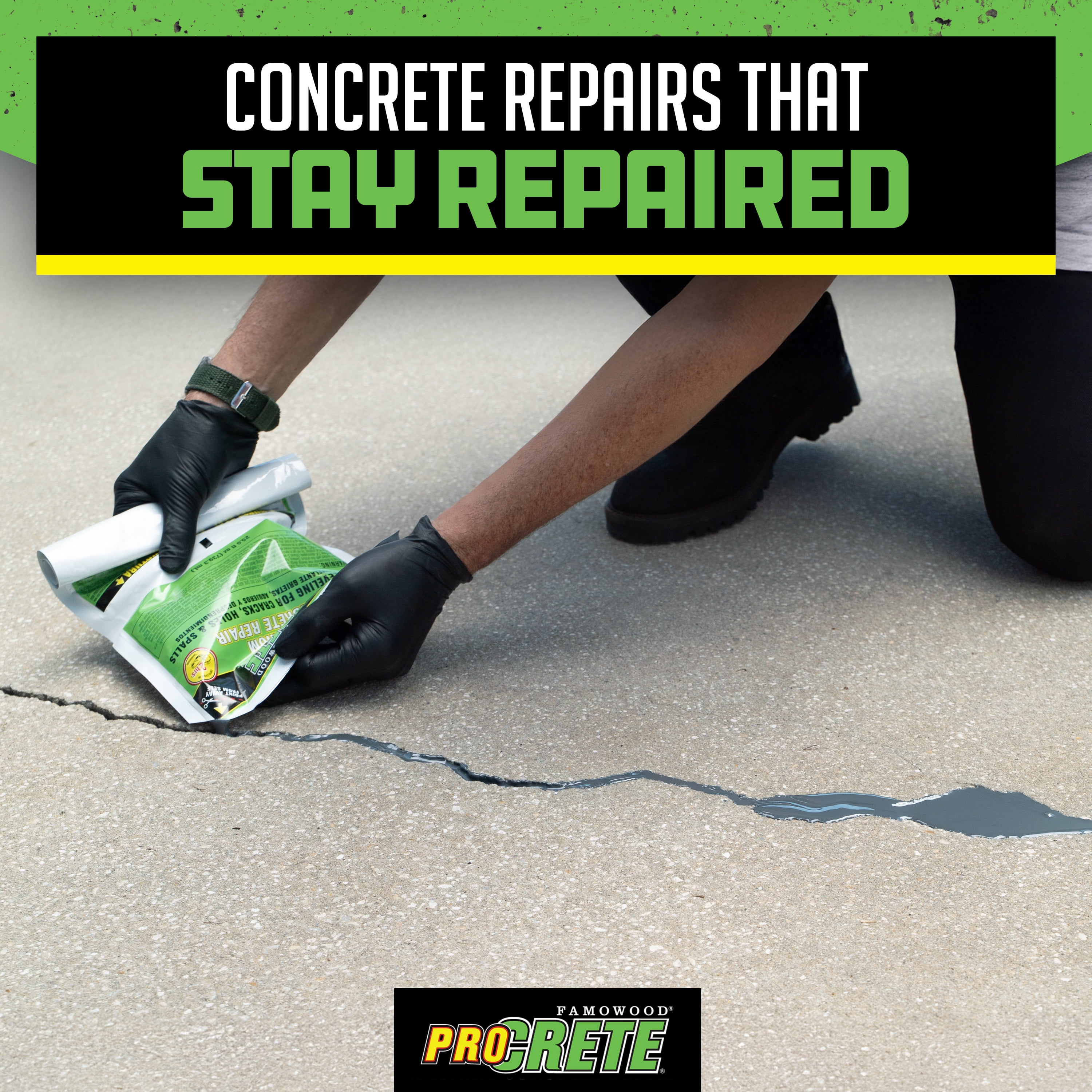 ProCRETE Premium Concrete Repair, Self Leveling, 5oz 2pack (10oz total), Gray
