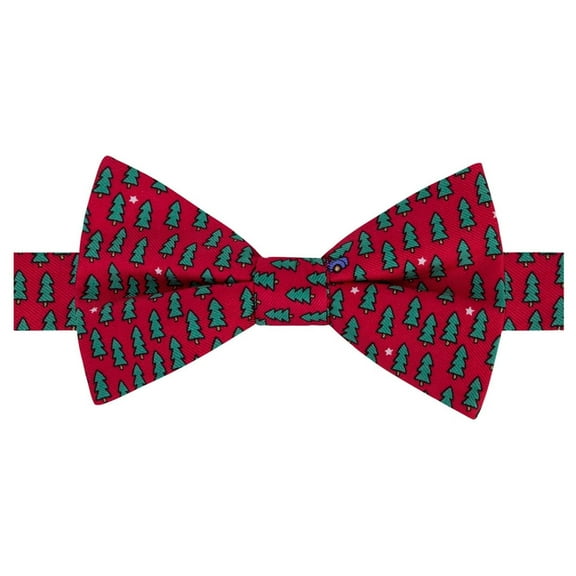 Tommy Hilfiger Mens Tree Self-tied Bow Tie, Red, One Size