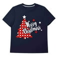thumbnail image 5 of Family Christmas Pajamas Matching Sets Graphic Short Sleeve Crewneck Holiday 2 Piece Set Outfits Xmas Lounge Long Pants Sleepawear Festival Pjs, 5 of 6