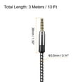 thumbnail image 2 of Uxcell Aux Cable 0.14" Male to Male Nylon Braided 10Ft Auxiliary Cords White, 2 of 4