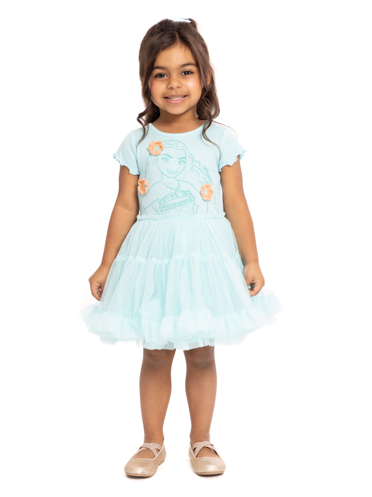 Moana Toddler Girls Graphic Tutu Dress with Short Sleeves, Sizes 12M-5T