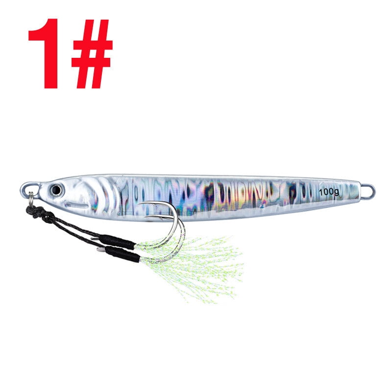 7PCS Slow Fall Pitch Lead Metal Flat Jigging Fishing Lure Long Casting Deep Sea