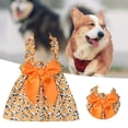 thumbnail image 4 of Dog Dress - Comfortable Soft - Eye-catching Cotton - Floral Pattern - Pet Dog Bowknot Halter Dress - Pet Supplies, 4 of 8