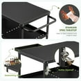 thumbnail image 3 of Outdoor Grill Cart Table,Indoor and Outdoor Pizza Oven Table,with 4 Movable Total Lock Casters, Hooks, Side Handle Multifunctional (Black) (Black), 3 of 5