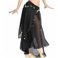 thumbnail image 5 of XChangeFun 35.4in Chiffon Women's Belly Dance Skirt with Coins, Black, 5 of 9