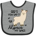 thumbnail image 3 of Inktastic Gigi's You Say Alpaca My Bags Boys or Girls Baby Bib, 3 of 4