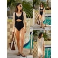 thumbnail image 4 of Zeagoo Womens Crochet Kimono Cardigan Open Front Knit Hollow Out Lightweight Cover Up with Tassel, 4 of 7